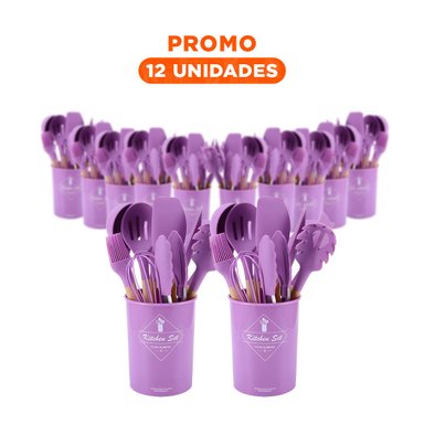 PACK12 CUCHARONES ESPATULAS DE SILICONA MORADO