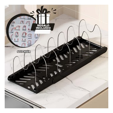 SOPORTE DIVISOR DE COCINA EN OVALADA NEGRO Y+REGALO STICKERS