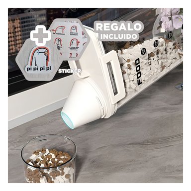 CONTENEDOR PARA GRANOS DE CAFE EN CREMA Y+REGALO STICKERS