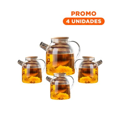 PACK4 ENVASE DE VIDRIO PARA LIQUIDOS FRIOS DE 1.5L