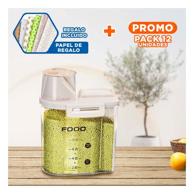 PACK12 ENVASE PARA ALMACENAR ALIMENTOS 1L Y+PAPEL DE REGALO
