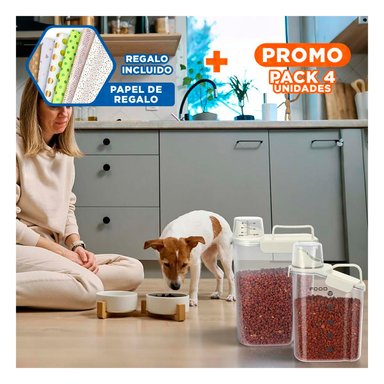 PACK4 RECIPIENTE CON PICO SEGURO EN CREMA Y+PAPEL DE REGALO