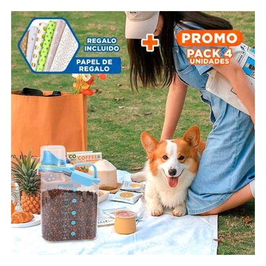 PACK4 RECIPIENTE CON PICO SEGURO EN CELEST Y+PAPEL DE REGALO