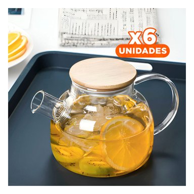 PACK6 RECIPIENTE DE VIDRIO PARA JUGOS 1L Y+REGALO STICKERS