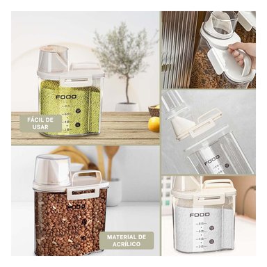 CONTENEDOR CON BOQUILLA Y TAPA CON ASA DE COLOR DE 1L