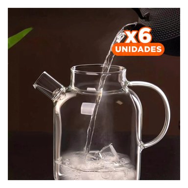 PACK6 RECIPIENTE DE VIDRIO PARA JUGOS 1.5L Y+REGALO STICKERS