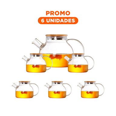 PACK6 ENVASE CON ASA Y PICO PARA SERVIR BEBIDAS DE 1L