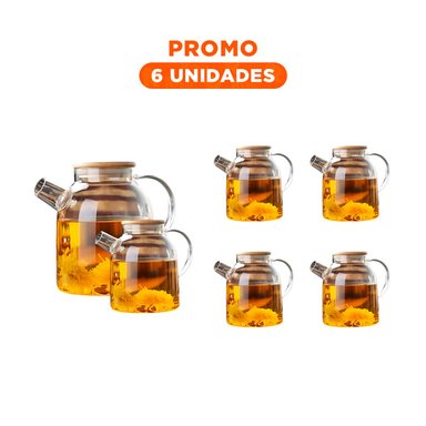 PACK6 ENVASE CON ASA Y PICO PARA SERVIR BEBIDAS DE 1.5L