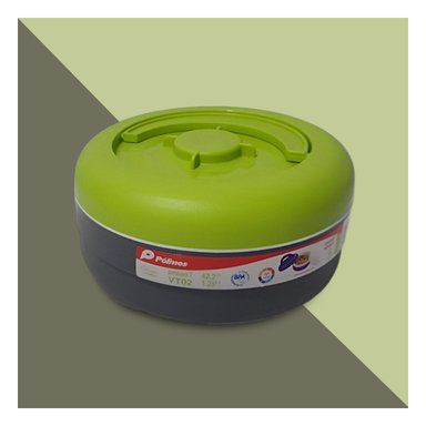 PACK2 RECIPIENTE HERMETICO CON CONSERVACION DE TEMPERATURA 1.25L VERDE CLARO Y PLOMO - 5