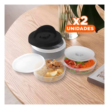 PACK2 ENVASE TERMICO EN NEGRO Y PLOMO Y+REGALO STICKERS