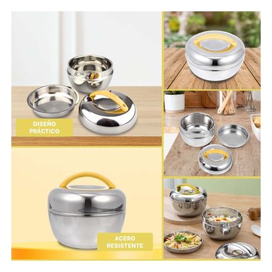 TAPER TERMO CIRCULAR DE 1L EN AMARILLO Y PLATEADO