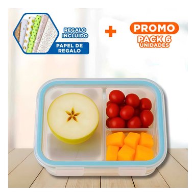 PACK6 ENVASE ORGANIZADOR CON LINEA CELESTE Y+PAPEL DE REGALO