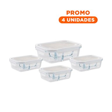 PACK4 ENVASE PARA ALMACENJA DE GUARDICIONES LINEA BLANCA