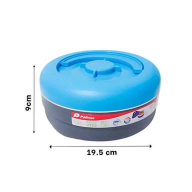 PACK4 CONTENEDOR DE ALMUERZO 1.25L CELESTE Y PLOMO CON DISEÑO COMPACTO Y+REGALO STICKER - 4