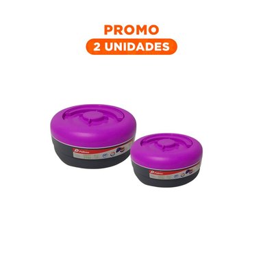 PACK2 TAPER PLASTICO CIRCULAR PORTATIL EN MORADO Y PLOMO