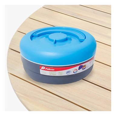 LONCHERA PRACTICA 1.25L CELESTE Y PLOMO PARA USO CONTINUO - 2