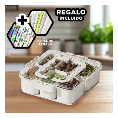 TAPER DIVIDIDO CON MINI BANDEJAS PRACTICAS Y+PAPEL DE REGALO