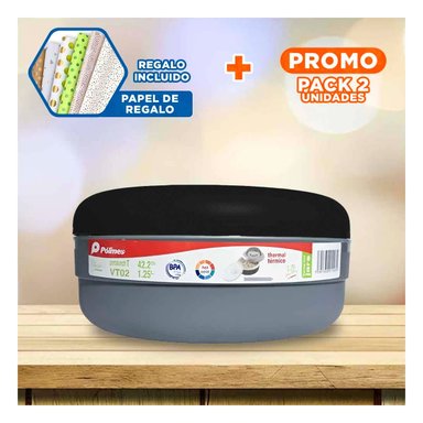 PACK2 TAPER CON DOBLE TAPA NEGRO Y PLOMO Y+PAPEL DE REGALO