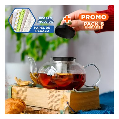 PACK6 INFUSOR CON ASA DE 900ML F066B Y+PAPEL DE REGALO
