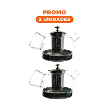 PACK2 TETERA CON BOQUILLA CORTA 1000ML E262E TRANSPARENTE