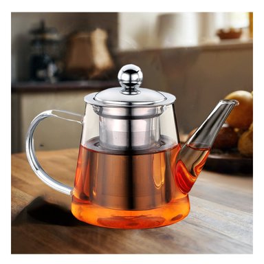 PACK2 TETERA DE FLORES DE COCINA 800ML TRANSPARENTE CON BOROSILICATO Y ACERO Y+REGALO STICKER - 3