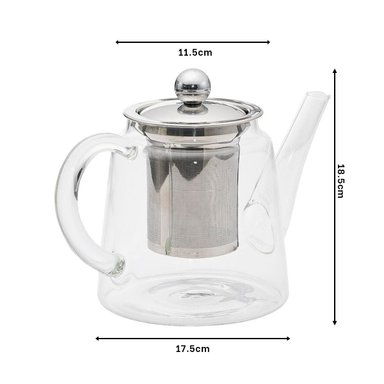 PACK2 TETERA DE FLORES DE COCINA 800ML TRANSPARENTE CON BOROSILICATO Y ACERO Y+REGALO STICKER - 4