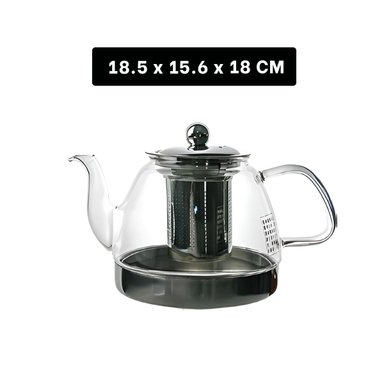 PACK2 TETERA 800ML DE COLOR TRANSPARENTE CON CUERPO EN BOROSILICATO Y ACERO Y+PAPEL REGALO - 4