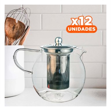 PACK12 HERVIDOR REDONDO DE 800ML F080B-1 Y+REGALO STICKERS