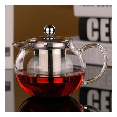 INFUSOR DE 800ML EN BOROSILICATO Y ACERO CON CUERPO CIRCULAR TRANSPARENTE Y+PAPEL REGALO - 2
