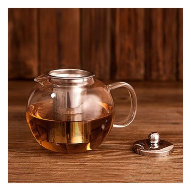 INFUSOR DE 800ML EN BOROSILICATO Y ACERO CON CUERPO CIRCULAR TRANSPARENTE Y+PAPEL REGALO - 3