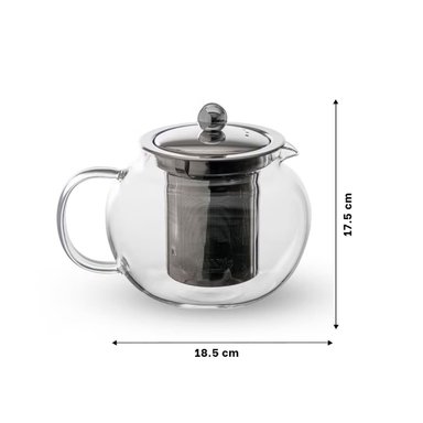 INFUSOR DE 800ML EN BOROSILICATO Y ACERO CON CUERPO CIRCULAR TRANSPARENTE Y+PAPEL REGALO - 4