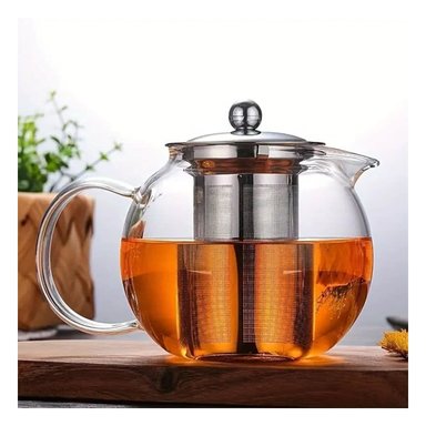 INFUSOR DE 800ML EN BOROSILICATO Y ACERO CON CUERPO CIRCULAR TRANSPARENTE Y+PAPEL REGALO - 5