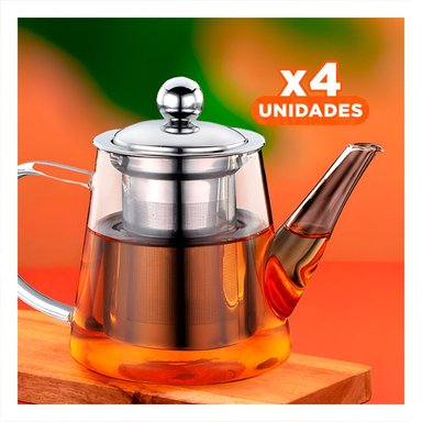 PACK4 HERVIDOR CON TOQUE NATURAL 800ML Y+REGALO STICKERS