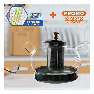 PACK12 HERVIDOR DE INFUSIONES 1000ML E262E Y+PAPEL DE REGALO