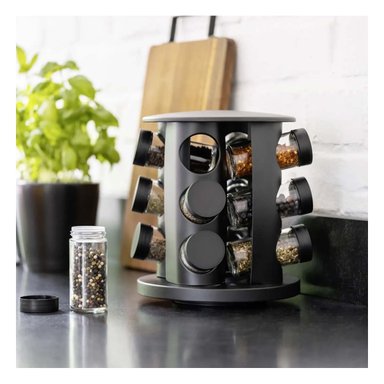 CONDIMENTERO DE ACERO REDONDO EN NEGRO Y+LIGAS DE REGALO