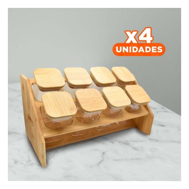 PACK4 PORTAESPECIAS Y TARROS CUADRADO Y+REGALO STICKERS