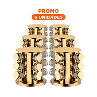 PACK6 ORGANIZADOR GIRATORIO DE CONDIMENTOS EN DORADO