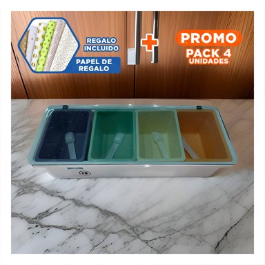 PACK4 RECIPIENTE PARA ALMACENAR ESPECIES Y+PAPEL DE REGALO