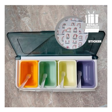 CONDIMENTEROS MODULAR CON CUCHARITAS Y+REGALO STICKERS