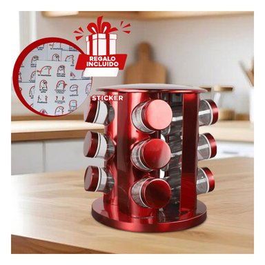 CONDIMENTERO PRACTICO DE COCINA EN ROJO Y+REGALO STICKERS