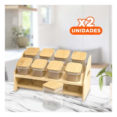 PACK2 PORTAESPECIAS FUNCIONAL PARA COCINA Y+REGALO STICKERS