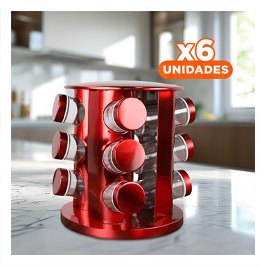 PACK6 ESPECIERO ROTATORIO EN ROJO Y+REGALO STICKERS