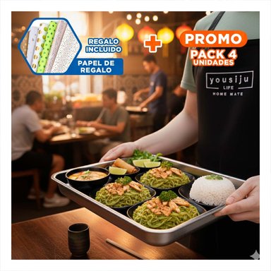 PACK4 FUENTE GOURMET RECTANGULAR 50X35X2CM Y+PAPEL DE REGALO