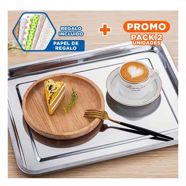 PACK2 BANDEJA PARA COMIDA DE 36X27X2CM Y+PAPEL DE REGALO