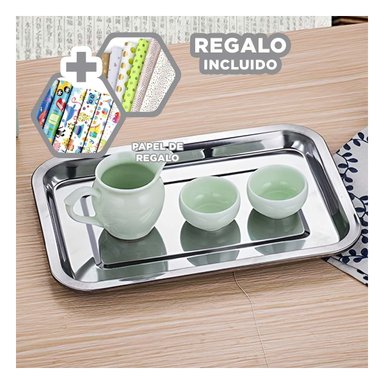 BANDEJA PRACTICO PARA BOCADILLO 45X35X2CM Y+PAPEL DE REGALO