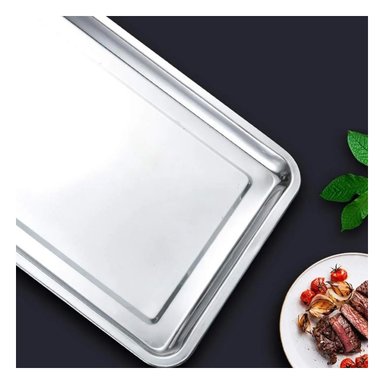 BANDEJA RECTANGULAR RESISTENTE 45X35X2CM Y+LIGAS DE REGALO
