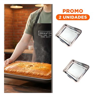 PACK2 BANDEJA CLASICO DE ACERO PARA RESTAURANTES 45X35X2CM