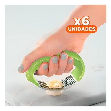 PACK6 CORTADOR DE AJO CON MANGO VERDE LIMO Y+REGALO STICKERS