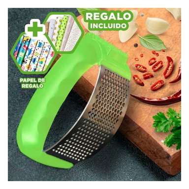 TRITURADOR DE AJO VERDE LIMON Y+PAPEL DE REGALO