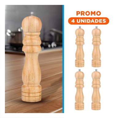 PACK4 TRITURADOR DE GRANOS Y ESPECIAS DE MADERA